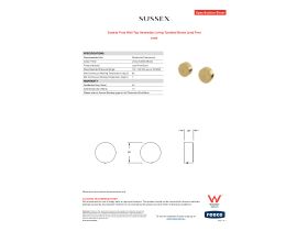 Specification Sheet - Sussex Pure Wall Top Assembly Living Tumbled Brass Lead Free