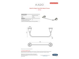 Specification Sheet - Kado Era Single Towel Rail 300mm Chrome