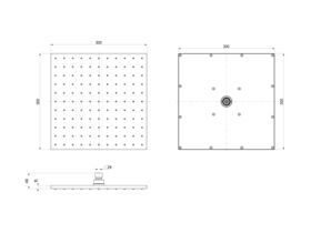 Nikles Quatre Brass Shower Head 300mm (3 Star)