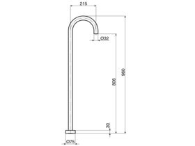 Mizu Drift Floor Mount Outlet 32 x 960mm Matte Black