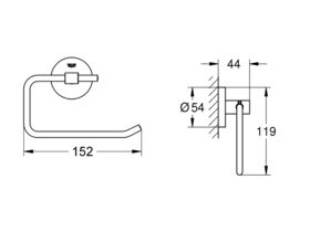 GROHE Essentials Accessories Toilet Roll Holder