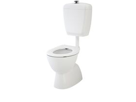 Caroma Care 400 Bottom Inlet Toilet Suite S Trap with Caravelle Single Flap Seat White (4 Star)
