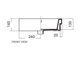 AXA Hox Semi Recessed Bare Basin 1 Taphole 480mm White