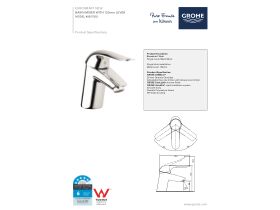 Technical Guide - GROHE Eurosmart New Basin Mixer 120mm Lever Chrome (5 Star)