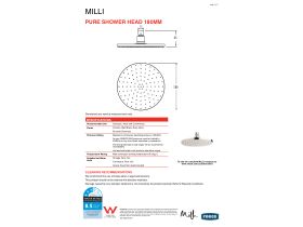Technical Guide - Milli Pure Shower Head 180mm Rose Gold (3 Star)