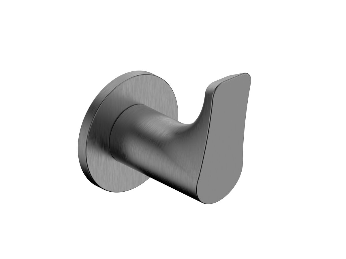 Mizu Silk Robe Hook Brushed Gunmetal from Reece