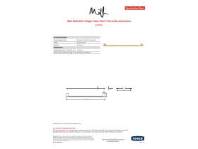 Specification Sheet - Milli Meld Edit Single Towel Rail 750mm Brushed Gold