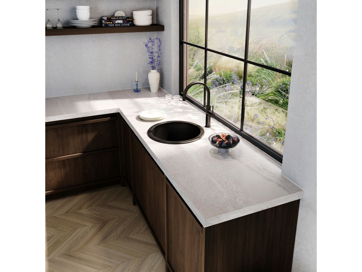 Memo Freya Round Sink No Taphole Granite Black