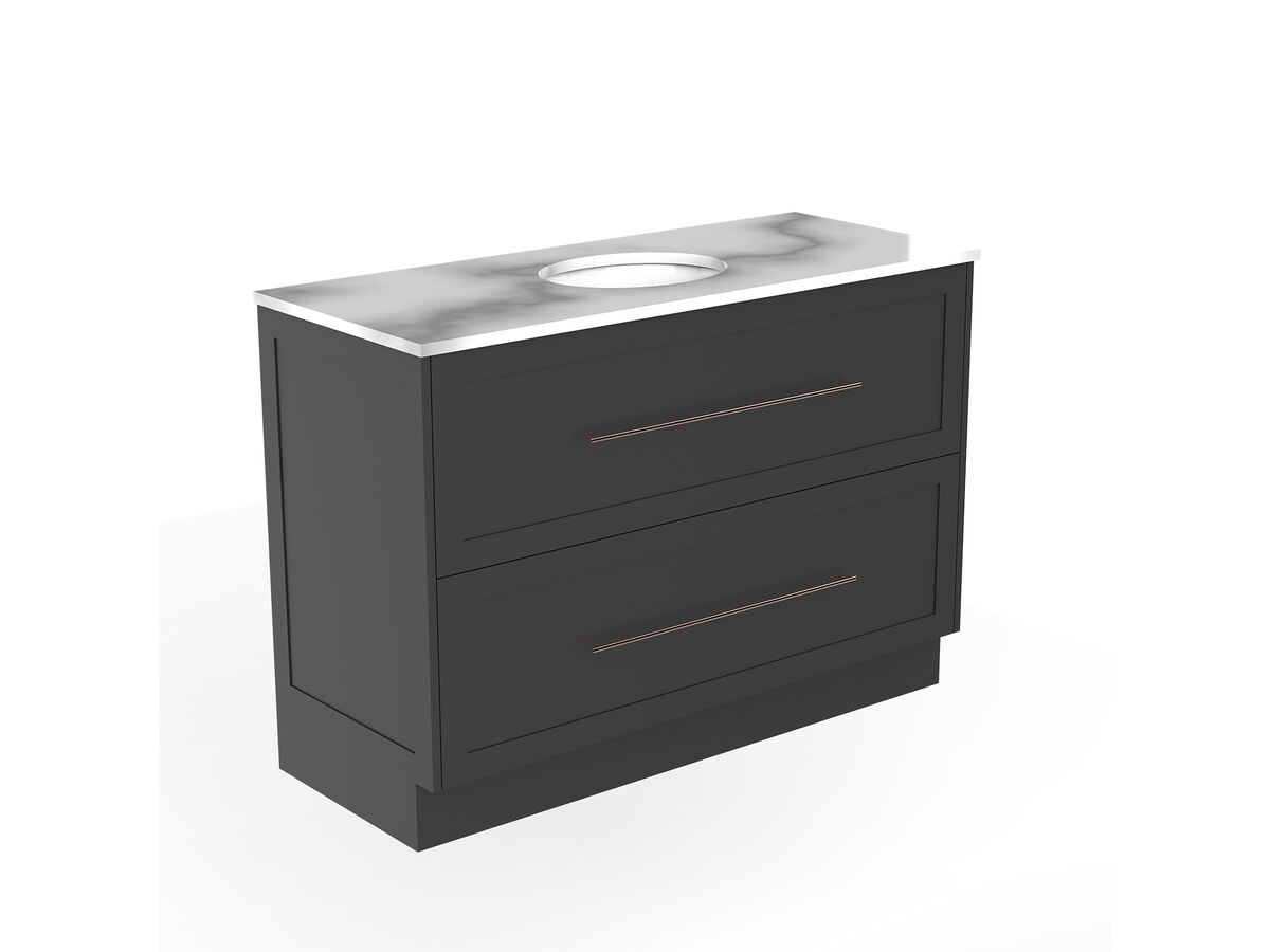 Kado Lux 1200mm All Drawer Floor Mounted Vanity Unit 2 Drawers Single