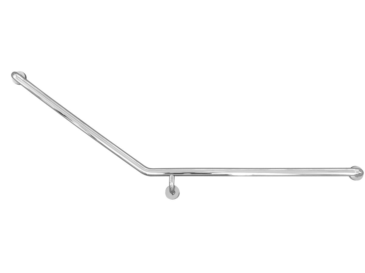 Mobi 840 x 700mm x 140 Degree Right Hand Grab Rail Polished Stainless