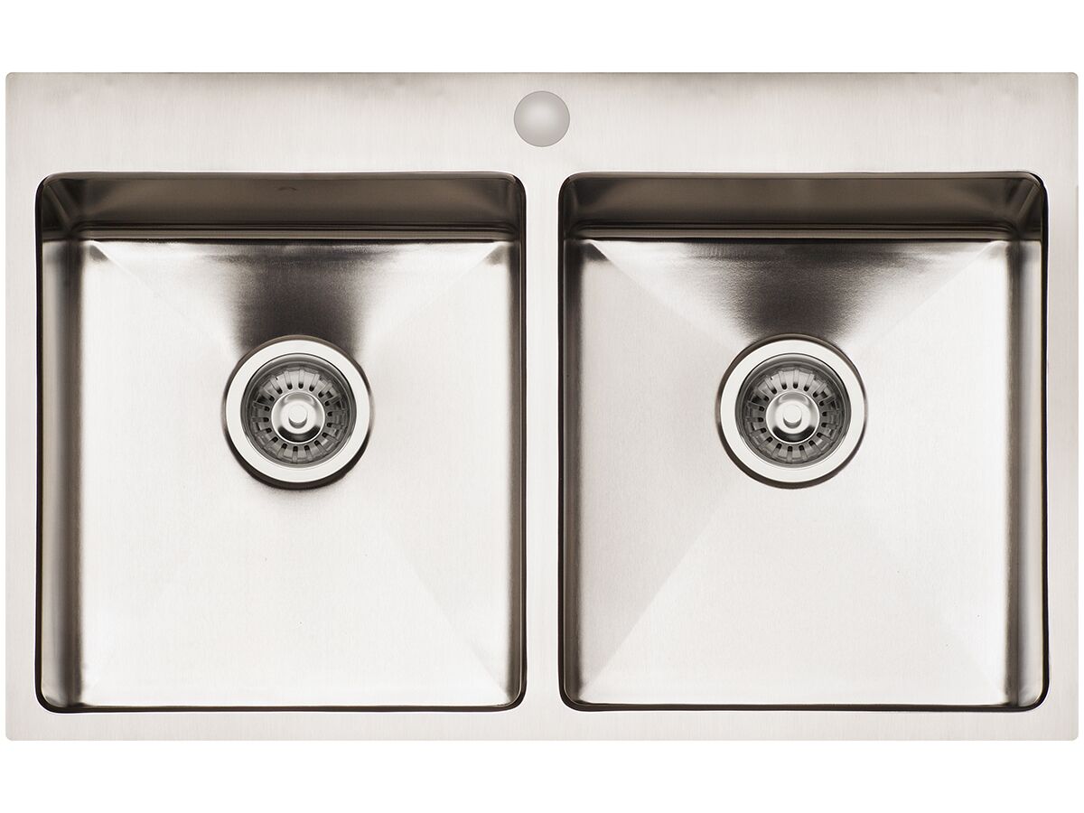 AFA Exact Double Bowl Inset Sink 1 Taphole 798mm Stainless Steel from Reece