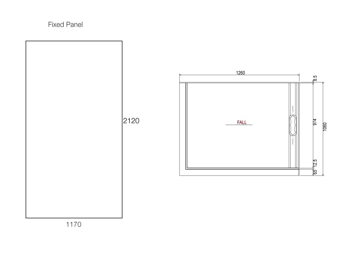 Glacier 2 Sided 1200 x 900 Shower Tray & Walk In Screen Right Hand