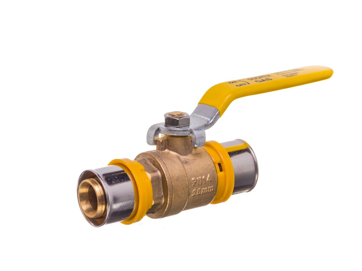 Duopex Gas Ball Valve 26mm x 26mm from Reece