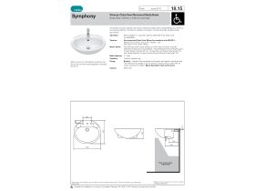 Stylus Symphony Semi Recessed 1 Taphole Basin White