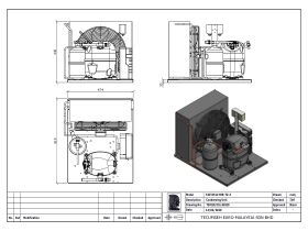 Technical Drawing - Tecumseh HTA Condensing Unit 1HP R134 MHBP TAJT4511YHR-2