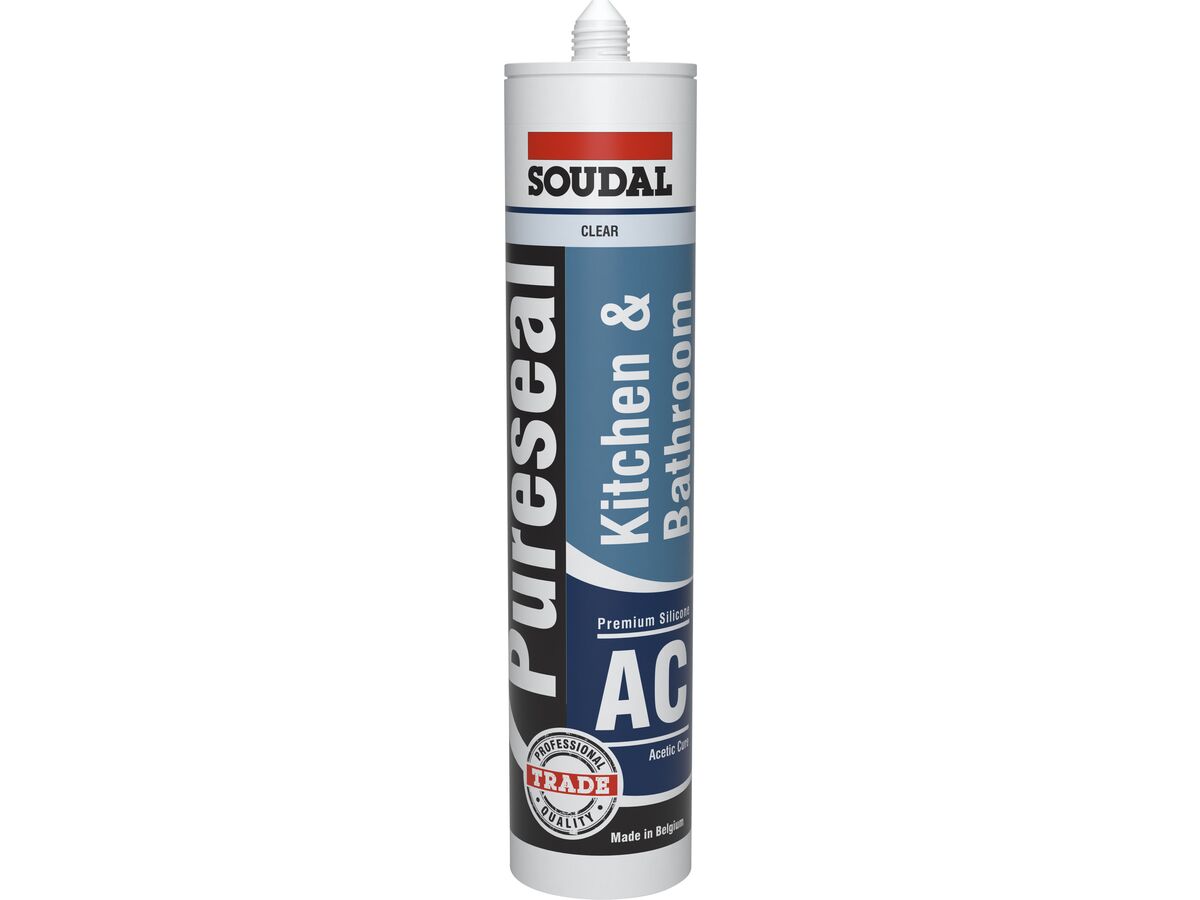 Soudal Pureseal Kitchen & Bathroom Acetic Silicone Clear 300g