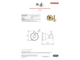 Specification Sheet - Milli Monument Edit Robe Hook Brass Gold