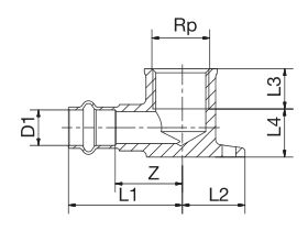 >B< Press Water Wall Plate Elbow Female