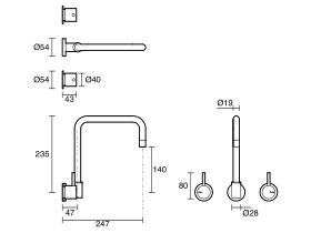 Scala Wall Sink Set Square