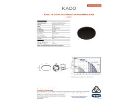 Specification Sheet - Kado Lux HiFlow 200 Exhaust Fan Round Matte Black