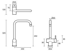 Scala Sink Mixer Tap Large Square Right Hand