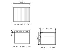ISSY Custom Halo I Vanity Unit with 2 Doors and Internal Shelf 501-600mm Wide x 400-500mm Deep x 450mm High