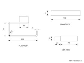 Aska Single Toilet Roll Holder 138mm Chrome