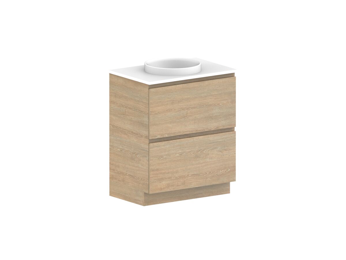 Posh Domaine Plus All-Drawer Twin 750mm Floor Mounted Vanity Unit Caesarstone Top (No Basin)