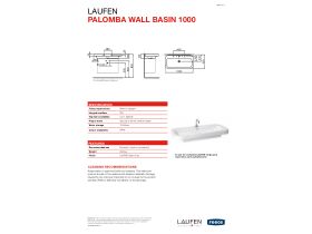 Technical Guide - Palomba Wall Basin with Fix 1000mm x 500mm 1 Tap Hole White