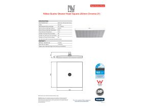 Specification Sheet - Nikles Quatre Shower Head Square 250mm Chrome (3 Star)