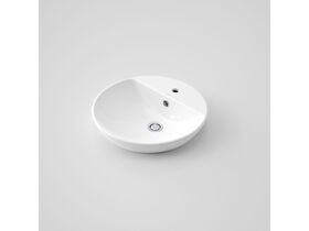 Caroma Orbis Inset Basin with Overflow 1 Taphole White
