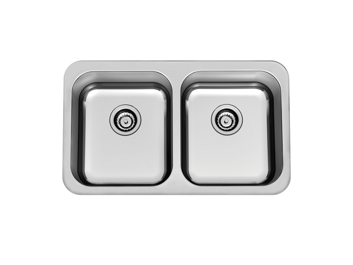 Ppr20b Clark Polar Double Bowl Overmount Sink 1 Taphole Stainless Steel from Reece