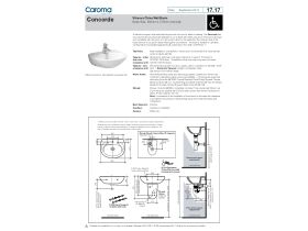 Specification Sheet - Caroma Concorde Wall Basin 1 Taphole 500mm White