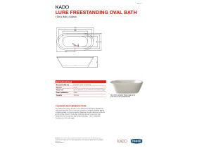 Technical Guide - Kado Lure Freestanding Oval Bath White 1760mm