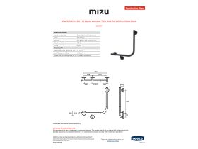 Specification Sheet - Mizu Drift 450 x 450 x 90 Degree Ambulant Toilet Grab Rail Left Hand Matte Black