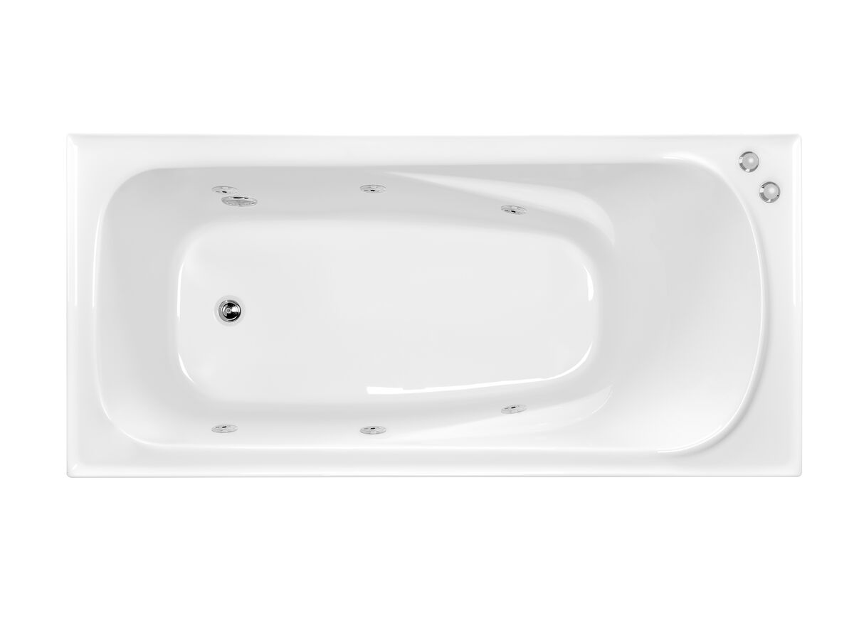 Posh Solus MKII Rectangle Spa with 6 Chrome Jets and Auto Heat Pump Spa 1520 White