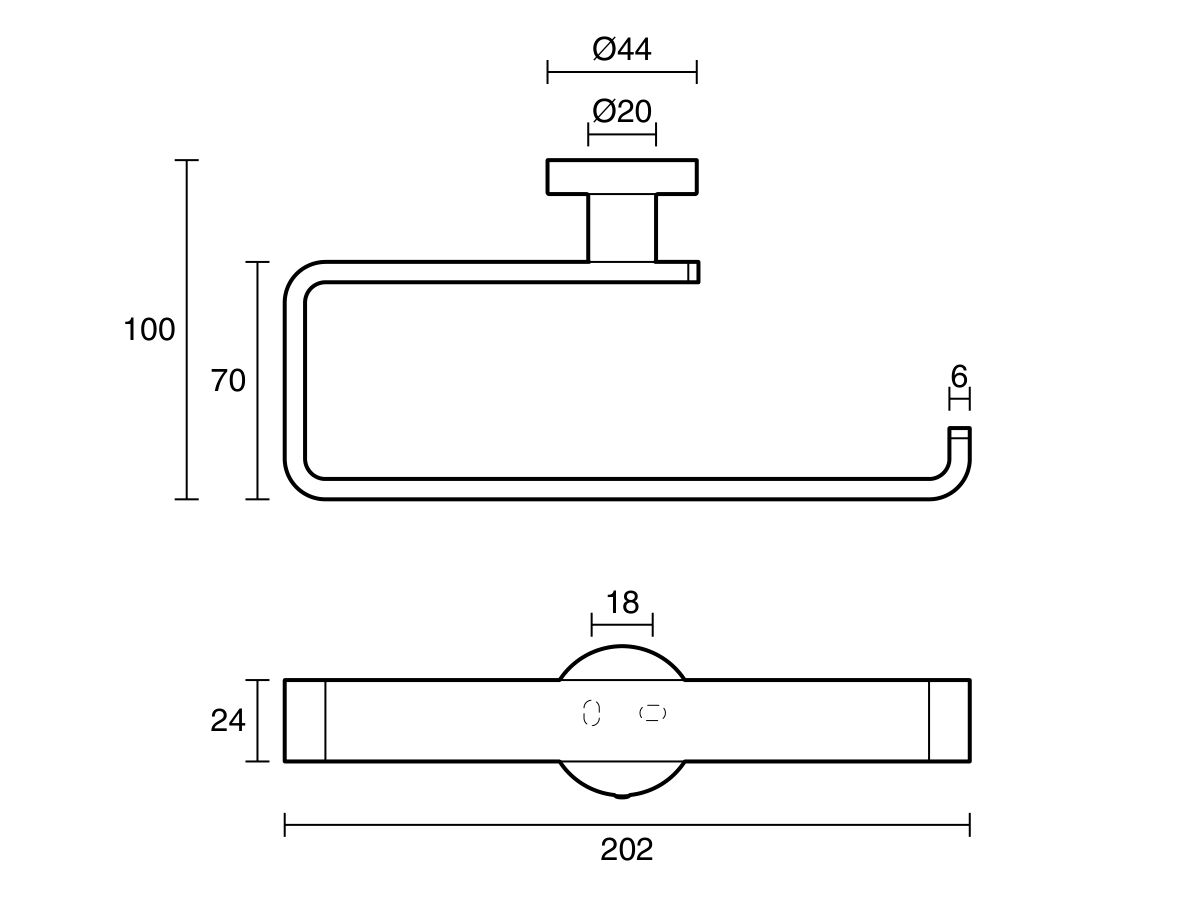 Milli Marle Edit Guest Towel Holder Matte Black from Reece