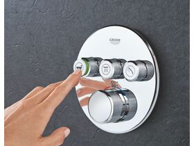 GROHE SmartControl Concealed Thermostat 3 Button Round Chrome