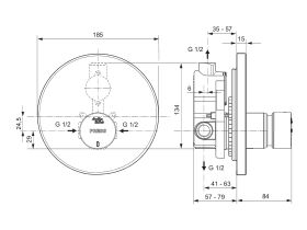 Armitage Shanks Avon 21 Built-In Self Closing Shower Tap