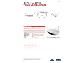 Technical Guide - Ideal Standard Tonic Vessel Basin White