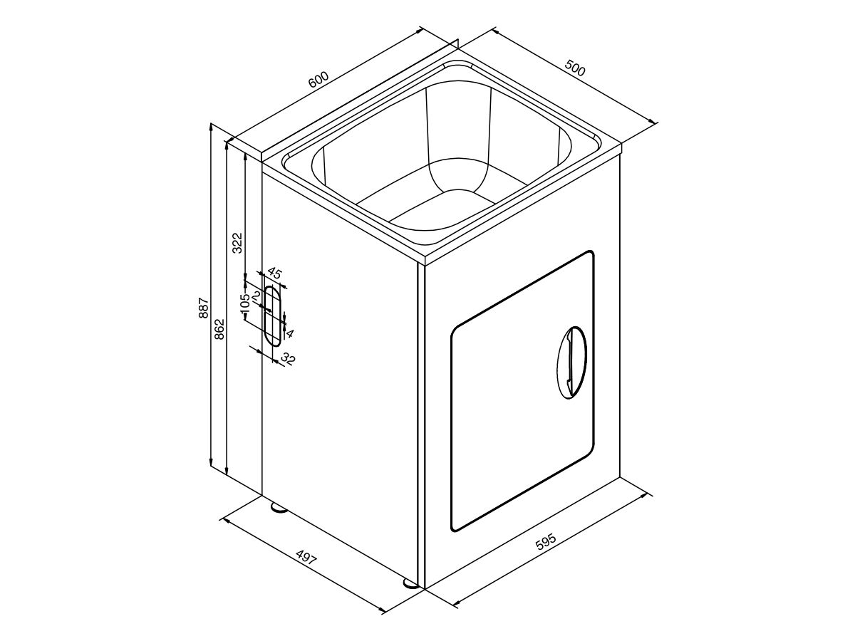 Posh Solus 45 Litre Standard Trough & with Bypass from Reece
