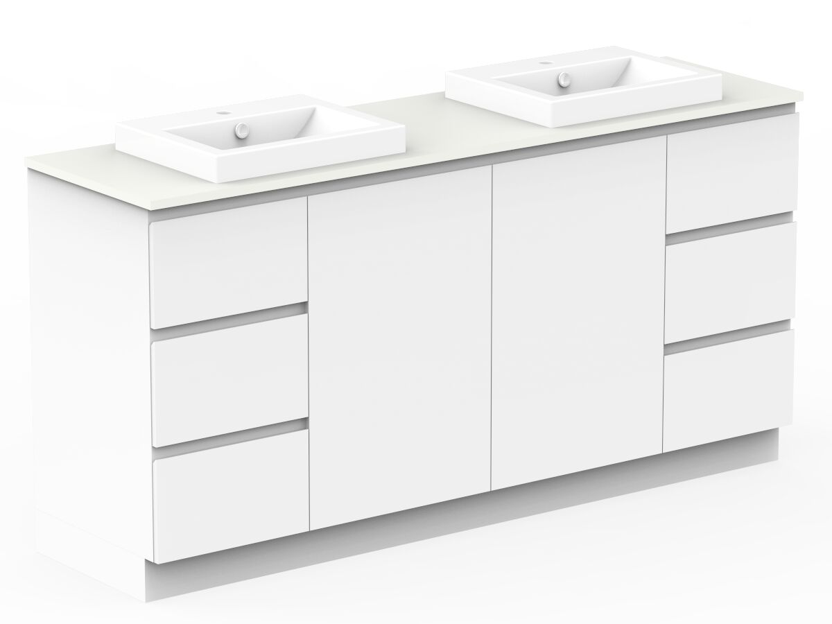 Posh Domaine 1800mm Floor Mount Vanity Unit Conventional Double Bowl