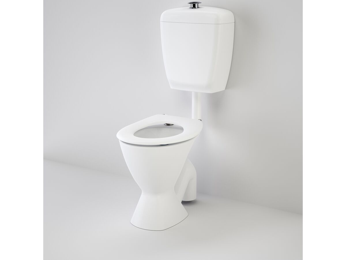 Caroma Care 300 Bottom Inlet Toilet Suite S Trap with Caravelle Single Flap Seat White (3 Star)