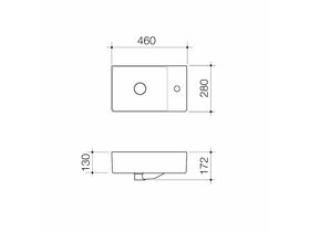 Caroma Urbane II Hand Wall Basin 1 Taphole