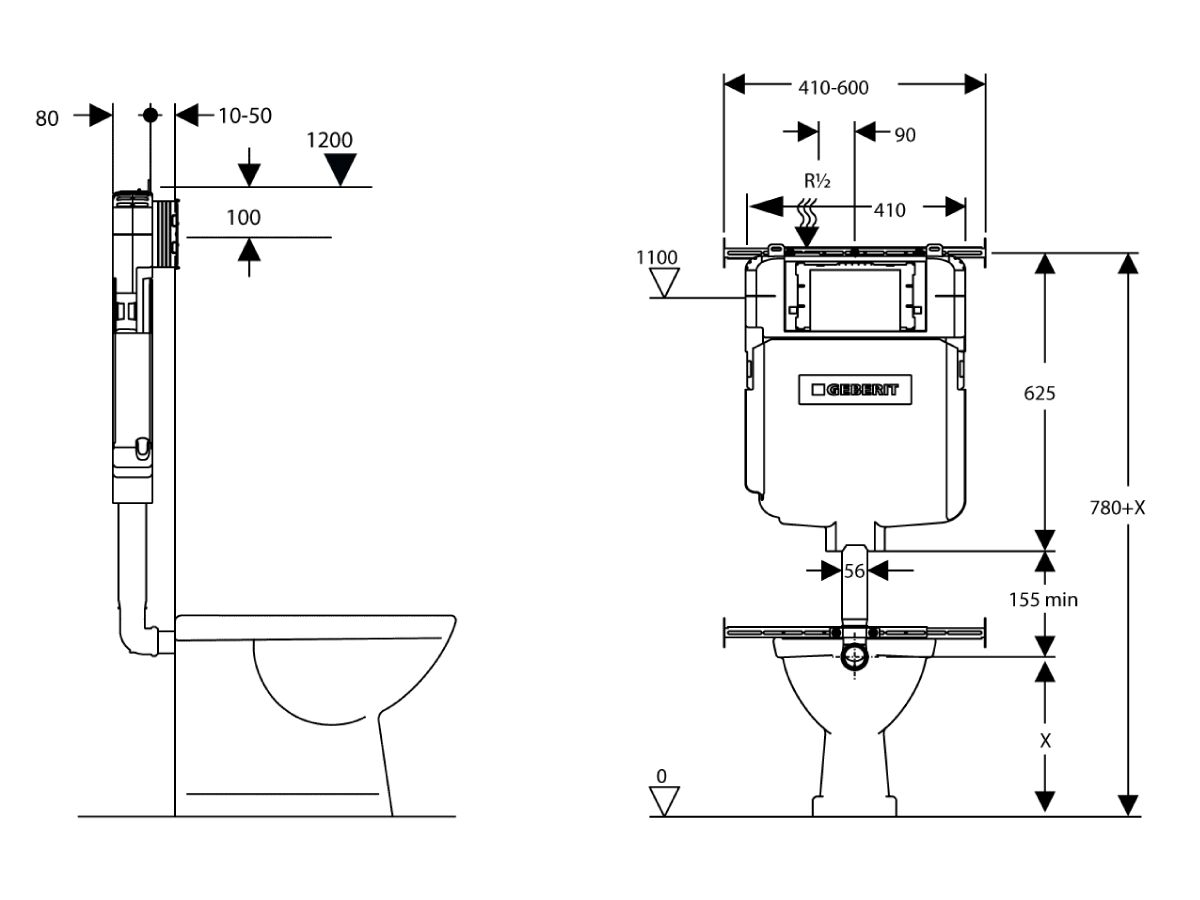 Geberit Sigma 8 Cistern Back to Wall (4 Star) from Reece
