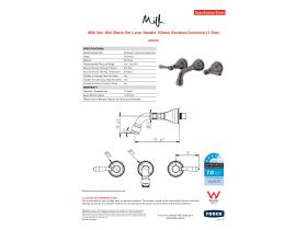 Specification Sheet - Milli Voir Wall Basin Set Lever Handle 150mm Brushed Gunmetal (5 Star)