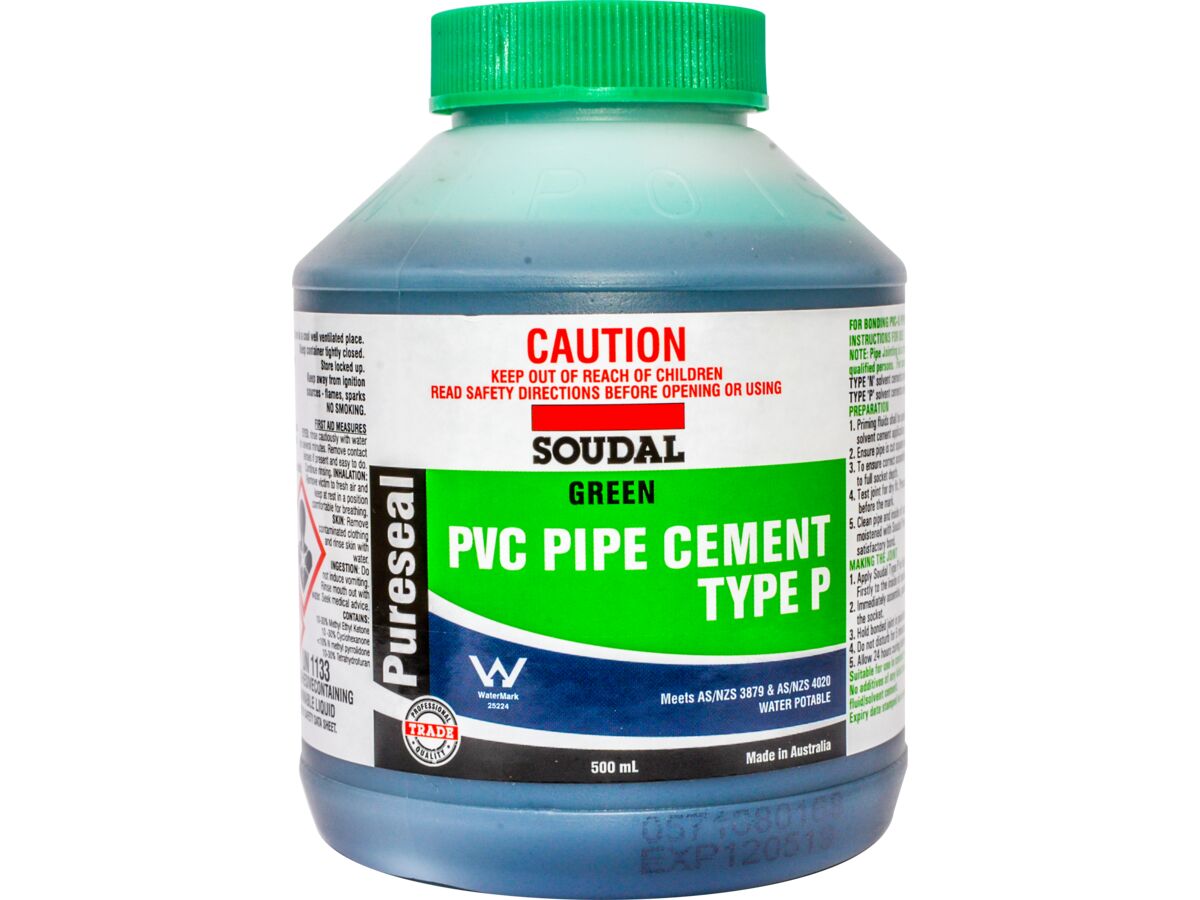Soudal Pureseal Solvent Cement Type P Green 500ml from Reece