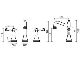 Kado Era English Basin Set Fixed Lever Handle