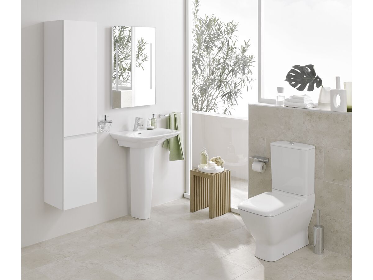 LAUFEN Palace Close Coupled Back To Wall Bottom Inlet S&P Trap Toilet Suite with Soft Close Seat White (4 Star)