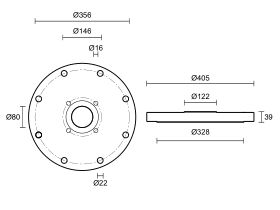 Dimax Mild Steel Offtake Flange PN16 B7 250mm x 80mm